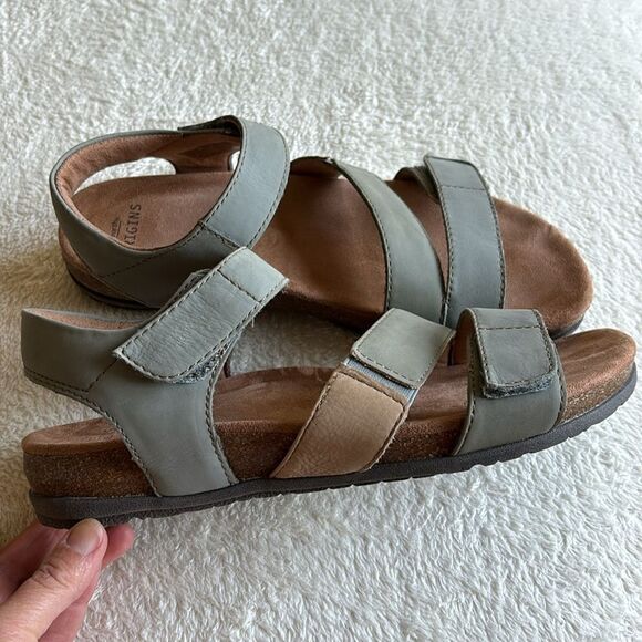 Earth Origins‎ Comfort Sandals Orlene Blue Leather Hook & Loop Strap women’s 10 - Picture 4 of 8
